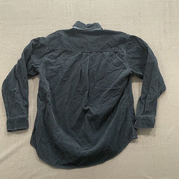 Vintage Cabelas Shirt Mens Large Corduroy Green Blue Long Sleeve Heavyweight - Picture 2 of 11